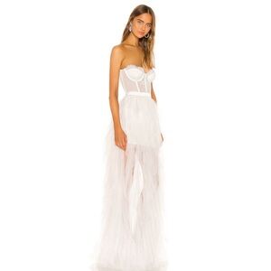 For Love And Lemons White Strapless Dress